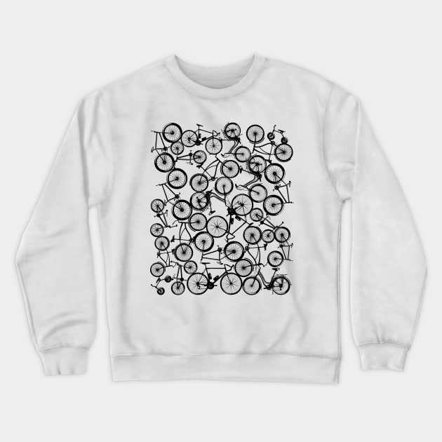 Pile of Black Bicycles Crewneck Sweatshirt by zomboy